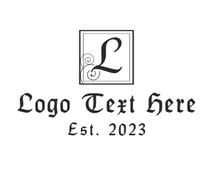 Black - Gothic Medieval Script logo design