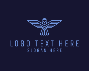 Sacred - Geometric Eagle Wings logo design