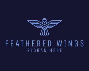 Geometric Eagle Wings logo design