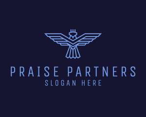 Praise - Geometric Eagle Wings logo design