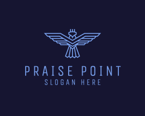 Praise - Geometric Eagle Wings logo design