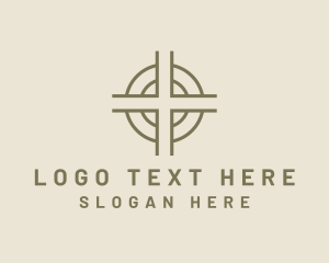 Rosary - Religious Worship Cross logo design