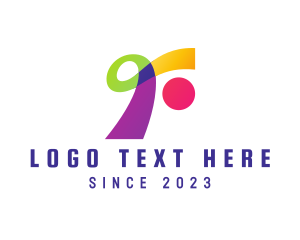 Marketer - Colorful Ribbon R logo design