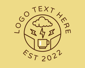 Coffee Maker - Lightning Coffee Cafe logo design
