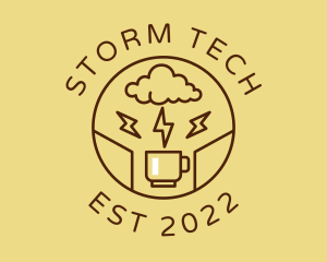 Storm - Lightning Coffee Cafe logo design