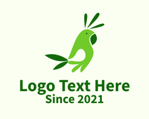 Veterinarian - Green Hand Parrot logo design