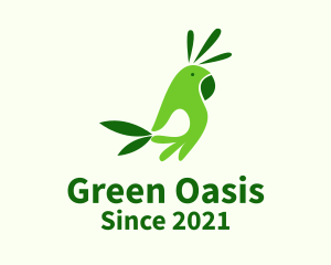 Green Hand Parrot  logo design