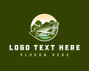 Trout Fish Seafood Logo