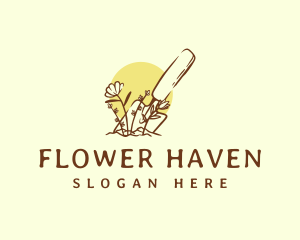 Flower Shovel Planting logo design