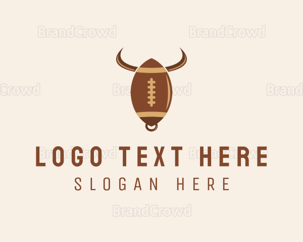 Football Bull Horns Logo