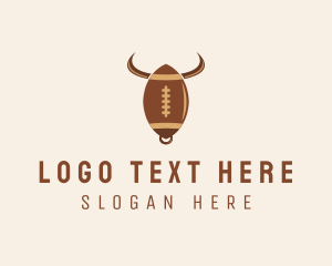 Football Championship - Football Bull Horns logo design