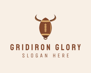 Football - Football Bull Horns logo design