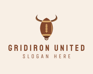 Football - Football Bull Horns logo design