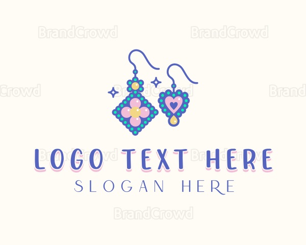 Earrings Beaded Accessory Logo