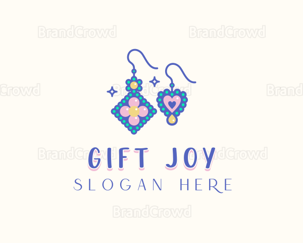 Earrings Beaded Accessory Logo