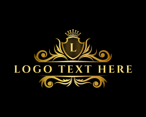 High End - Crown Shield Crest logo design