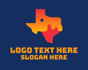 State - Texas Desert Map logo design