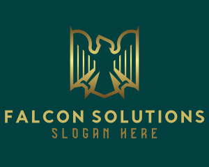 Golden Eagle Wings  logo design