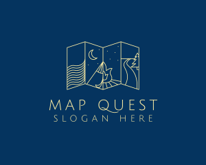 Mountain Camping Map  logo design