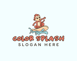 Monkey Water Surfing logo design