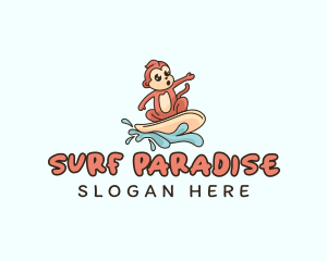 Monkey Water Surfing logo design