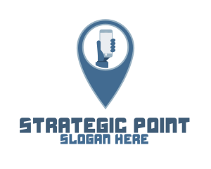 Positioning - Smartphone Location Pin logo design
