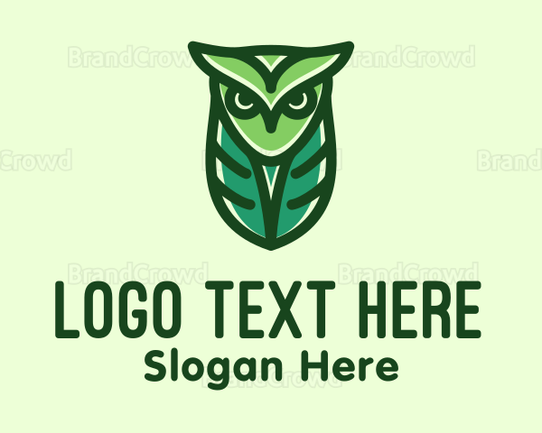 Green Owl Minimalist Logo