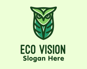 Green Owl Minimalist logo design