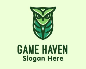 Hybrid - Green Owl Minimalist logo design