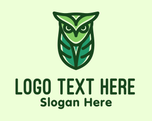 Botany - Green Owl Minimalist logo design