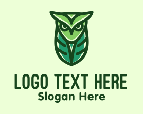 Hybrid - Green Owl Minimalist logo design
