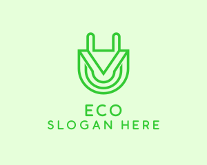 Electric Plug Letter V  Logo
