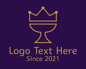 Monarchy - Crown Wine Glass logo design