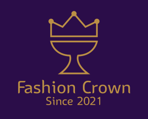 Crown Wine Glass  logo design