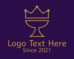 Wine - Crown Wine Glass logo design