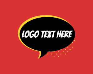 Anime - Comic Speech Bubble Text logo design