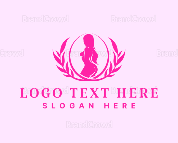 Sexy Feminine Woman Wreath Logo