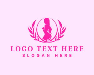 Wellness - Sexy Feminine Woman Wreath logo design