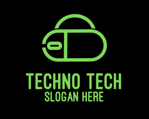 Techno - Monoline Wireless Mouse logo design