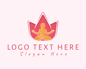 Healthy Living - Lotus Flower Meditation logo design