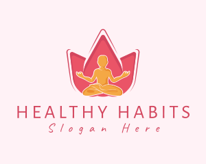 Lotus Flower Meditation logo design