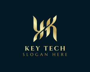 Elegant Luxury Calligraphy Letter K logo design