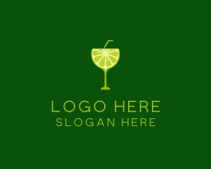 Cocktail Lime Slice Logo