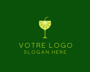 Cocktail Lime Slice Logo
