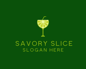 Cocktail Lime Slice logo design