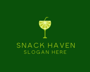 Cocktail Lime Slice logo design