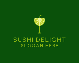 Cocktail Lime Slice logo design