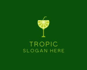 Cocktail Lime Slice logo design