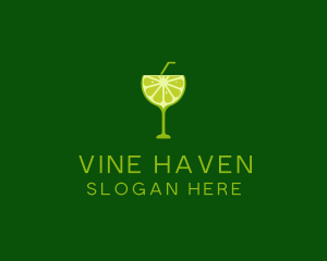 Cocktail Lime Slice logo design