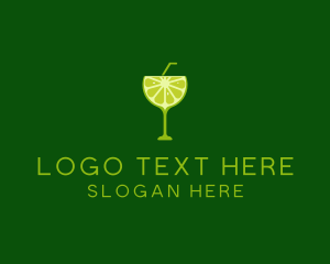 Cocktail - Cocktail Lime Slice logo design